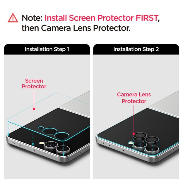Spigen Optik Pro HD Glas.TR EZ Fit 2-pack Camera Protector for Samsung Galaxy Z Flip 7 - Black 6