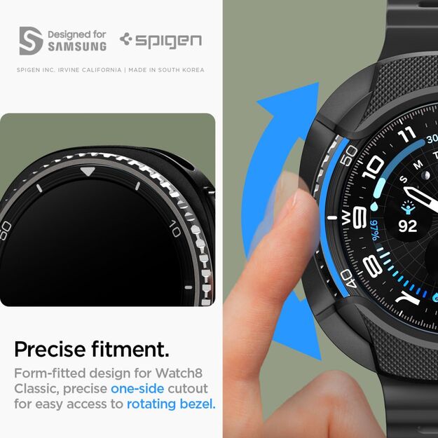 Spigen Liquid Air Case for Samsung Galaxy Watch 8 Classic 46mm - Black 12