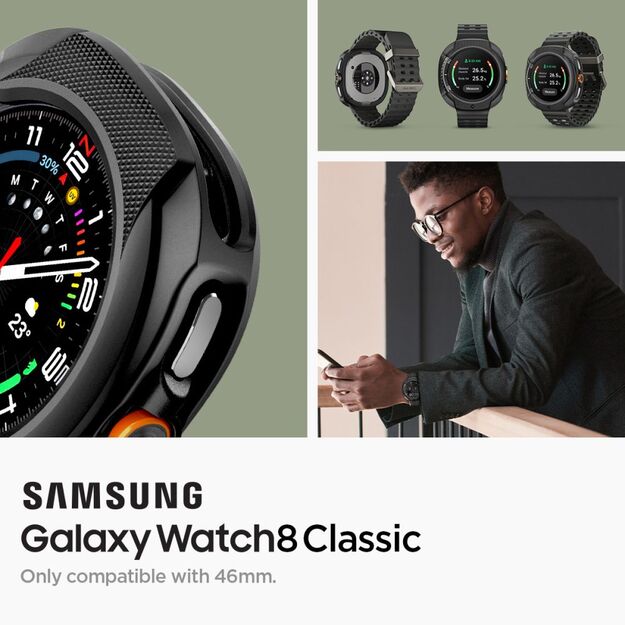 Spigen Liquid Air Case for Samsung Galaxy Watch 8 Classic 46mm - Black 7