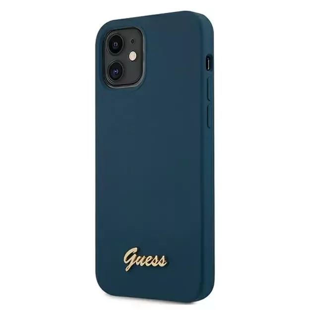 Guess GUHCP12SLSLMGBL iPhone 12 mini 5.4  blue/blue hardcase Metal Logo Script 8