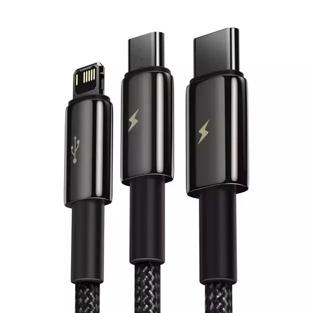 Baseus Tungsten 3in1 cable USB - USB Type C / Lightning / micro USB 3.5 A 1.5 m black (CAMLTWJ-01) 4