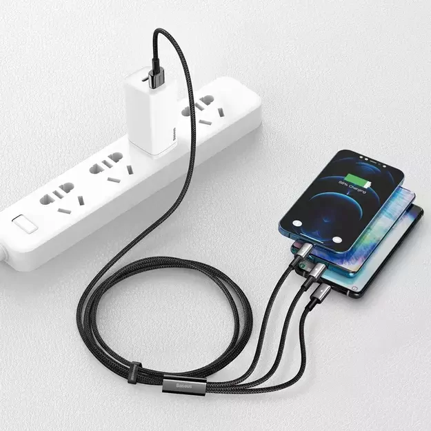 Baseus Tungsten 3in1 cable USB - USB Type C / Lightning / micro USB 3.5 A 1.5 m black (CAMLTWJ-01) 10