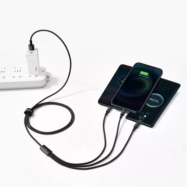 Baseus Tungsten 3in1 cable USB - USB Type C / Lightning / micro USB 3.5 A 1.5 m black (CAMLTWJ-01) 6
