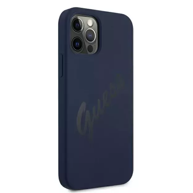 Guess GUHCP12LLSVSBL iPhone 12 Pro Max 6.7&quot  blue/blue hardcase Script Vintage 3