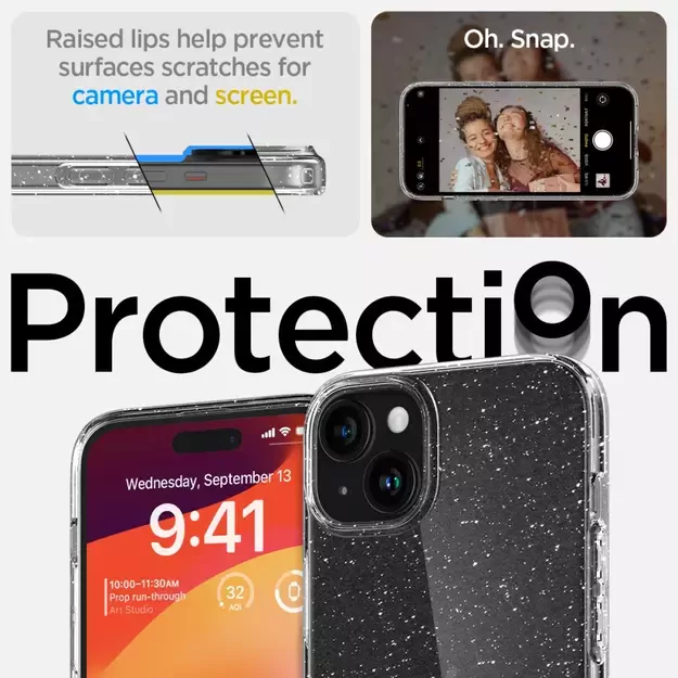 Spigen Liquid Crystal iPhone 15 Plus Case - Clear Glitter 19