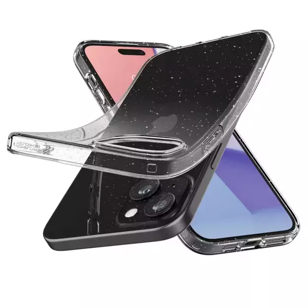 Spigen Liquid Crystal iPhone 15 Plus Case - Clear Glitter 11