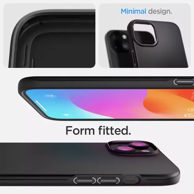 Spigen Thin Fit iPhone 15 Case - Black 17
