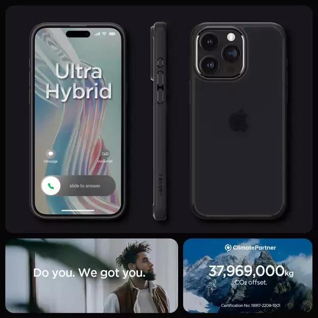 Spigen Ultra Hybrid iPhone 15 Pro Max Case - Clear Black 28