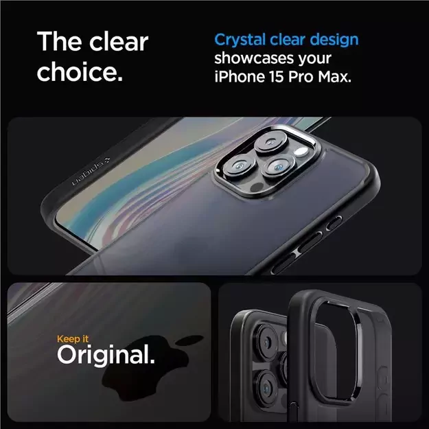 Spigen Ultra Hybrid iPhone 15 Pro Max Case - Clear Black 21