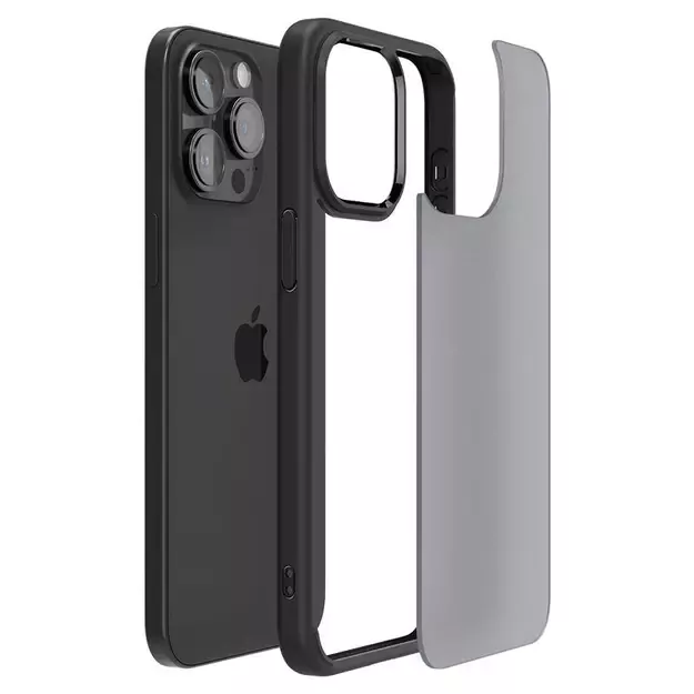 Spigen Ultra Hybrid iPhone 15 Pro Max Case - Clear Black 25
