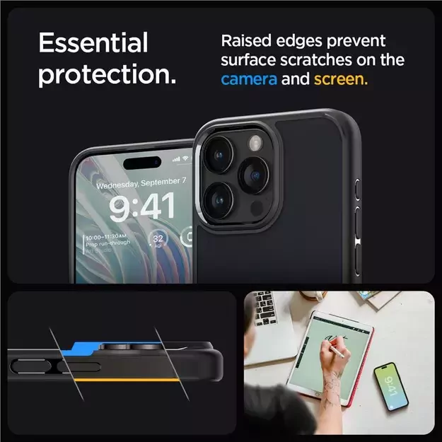 Spigen Ultra Hybrid iPhone 15 Pro Max Case - Clear Black 22