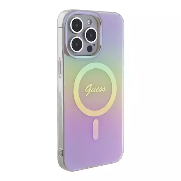 Guess GUHMP15XHITSP iPhone 15 Pro Max 6.7&quot  pink/pink hardcase IML Iridescent MagSafe 10