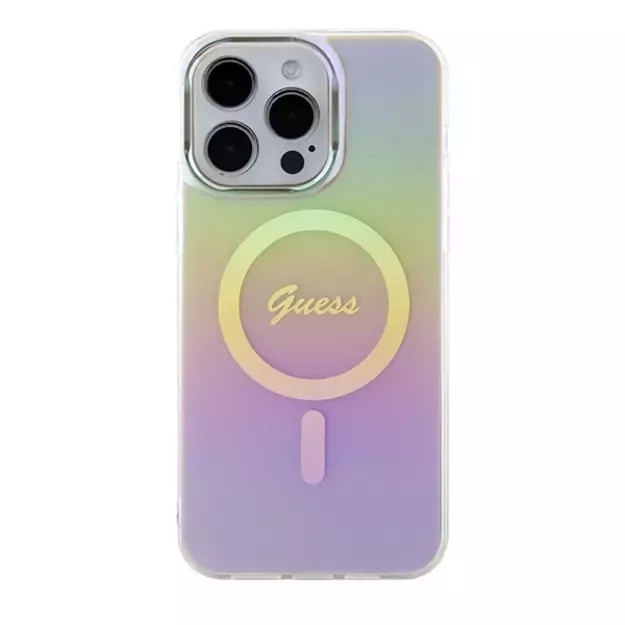 Guess GUHMP15XHITSP iPhone 15 Pro Max 6.7&quot  pink/pink hardcase IML Iridescent MagSafe 9