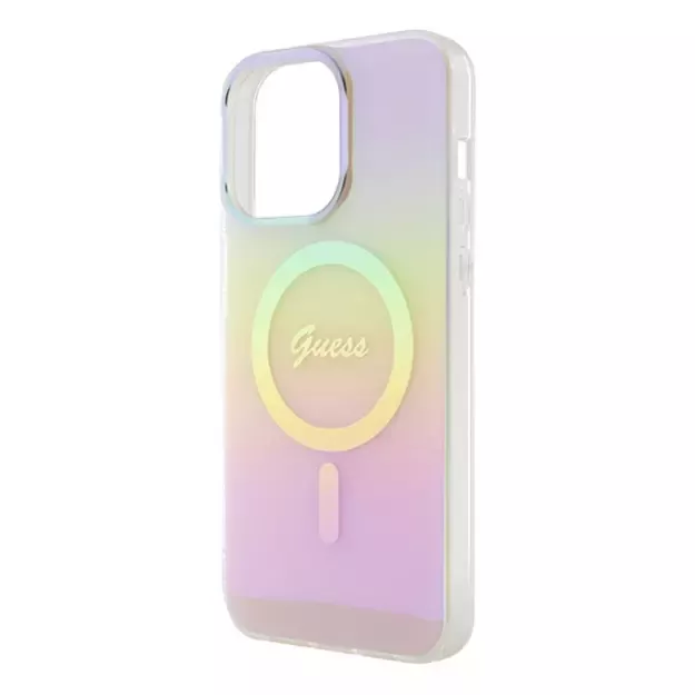 Guess GUHMP15XHITSP iPhone 15 Pro Max 6.7&quot  pink/pink hardcase IML Iridescent MagSafe 12