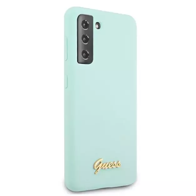 Guess GUHCS21MLSLMGLB S21+ G996 blue/blue hardcase Silicone Script Metal Logo 3