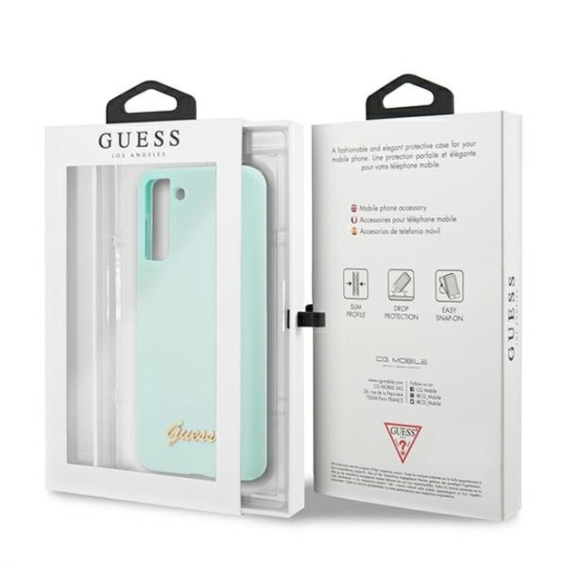Guess GUHCS21MLSLMGLB S21+ G996 blue/blue hardcase Silicone Script Metal Logo 14