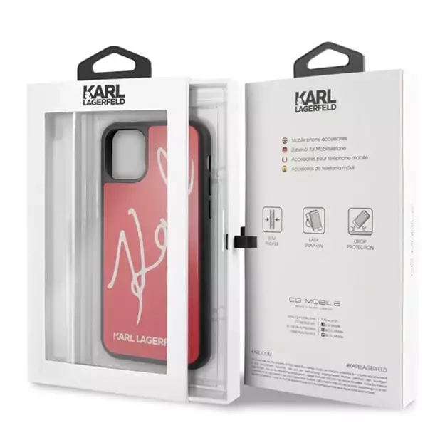 Karl Lagerfeld KLHCN65DLKSRE iPhone 11 Pro Max czerwony/red hard case Signature Glitter 6