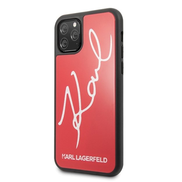 Karl Lagerfeld KLHCN65DLKSRE iPhone 11 Pro Max czerwony/red hard case Signature Glitter 7