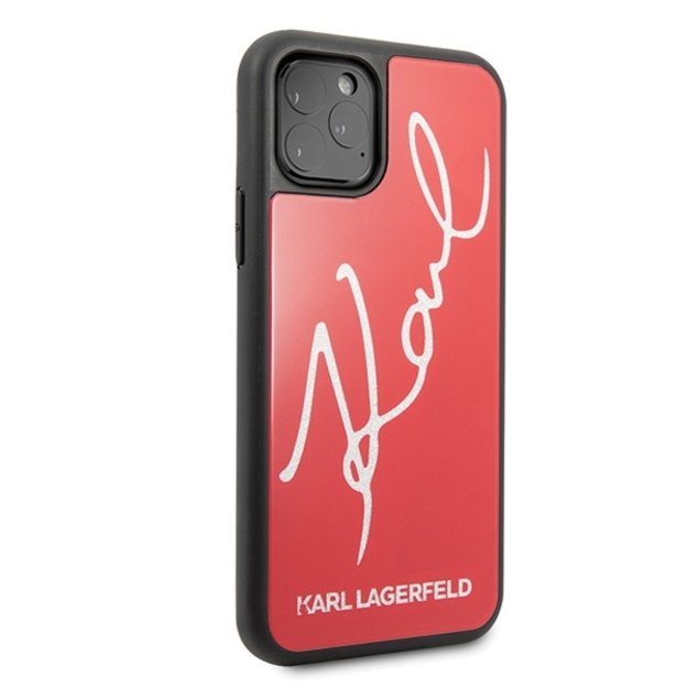 Karl Lagerfeld KLHCN65DLKSRE iPhone 11 Pro Max czerwony/red hard case Signature Glitter 10