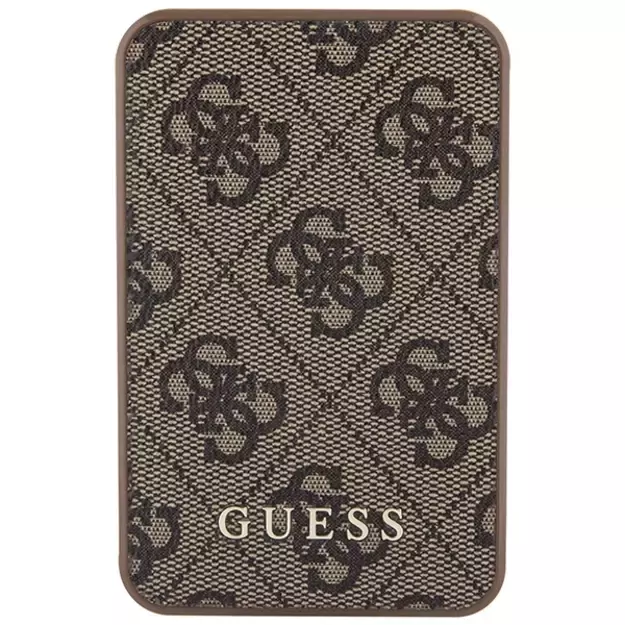 Guess Powerbank 15W GUPB5LP4GEGW 5000mAh brown/brown 4G Leather Metal Logo 1