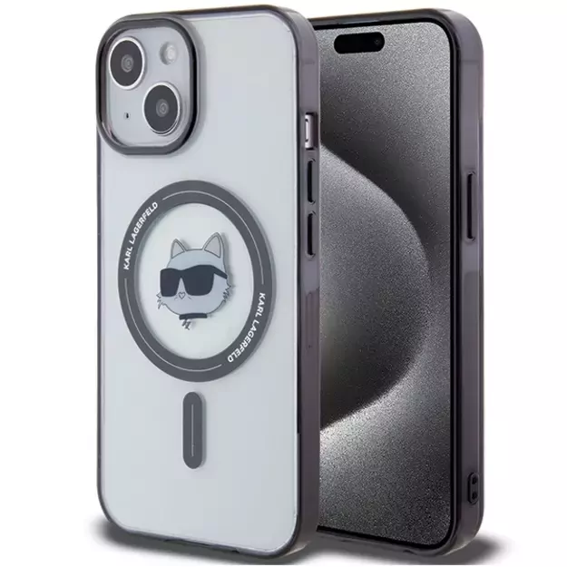 Karl Lagerfeld KLHMP15MHCHNOTK iPhone 15 Plus 6.7&quot  transparent hardcase IML Choupette`s Head MagSafe