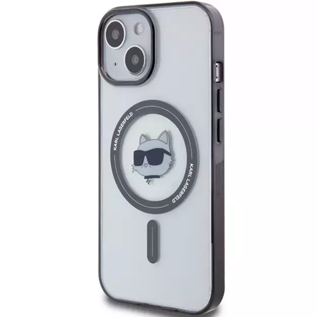 Karl Lagerfeld KLHMP15MHCHNOTK iPhone 15 Plus 6.7&quot  transparent hardcase IML Choupette`s Head MagSafe 1