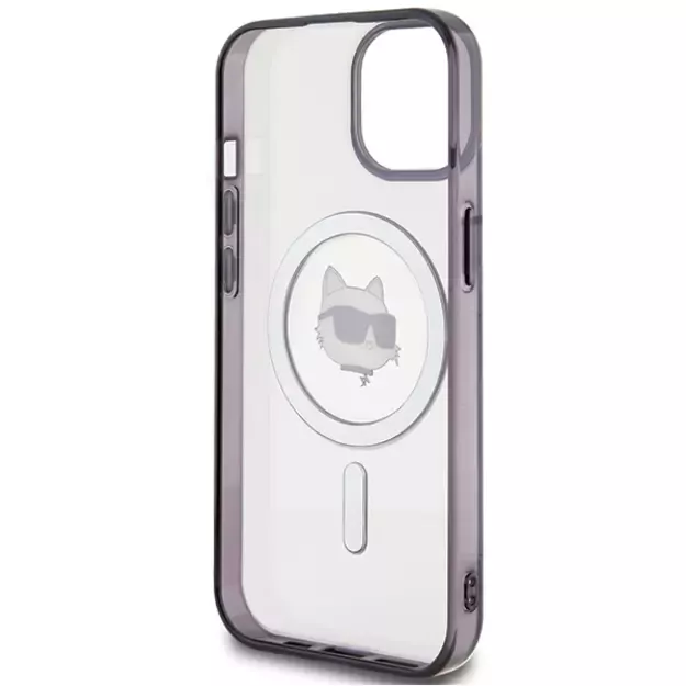 Karl Lagerfeld KLHMP15MHCHNOTK iPhone 15 Plus 6.7&quot  transparent hardcase IML Choupette`s Head MagSafe 6