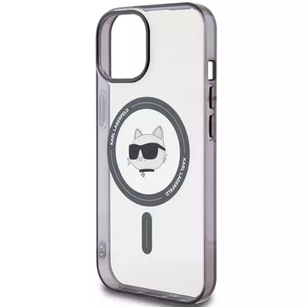 Karl Lagerfeld KLHMP15MHCHNOTK iPhone 15 Plus 6.7&quot  transparent hardcase IML Choupette`s Head MagSafe 5