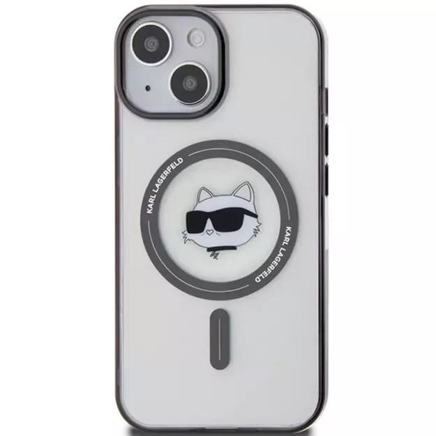 Karl Lagerfeld KLHMP15MHCHNOTK iPhone 15 Plus 6.7&quot  transparent hardcase IML Choupette`s Head MagSafe 2