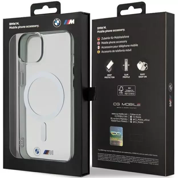 BMW Silver Ring MagSafe iPhone 15 Case - Clear 7
