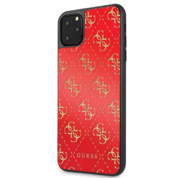 Guess GUHCN654GGPRE iPhone 11 Pro Max red/red hard case 4G Double Layer Glitter 1