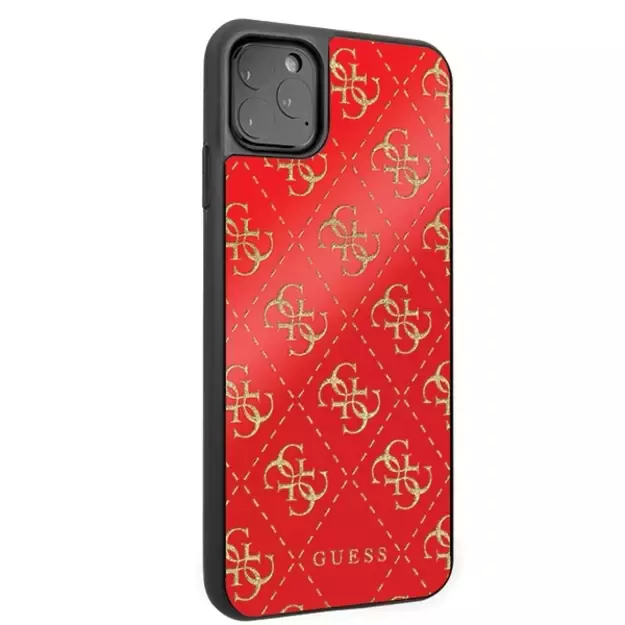 Guess GUHCN654GGPRE iPhone 11 Pro Max red/red hard case 4G Double Layer Glitter 4