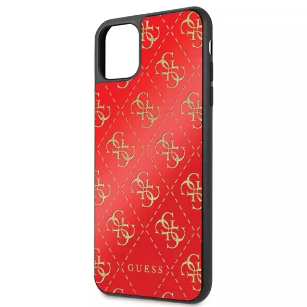 Guess GUHCN654GGPRE iPhone 11 Pro Max red/red hard case 4G Double Layer Glitter 2
