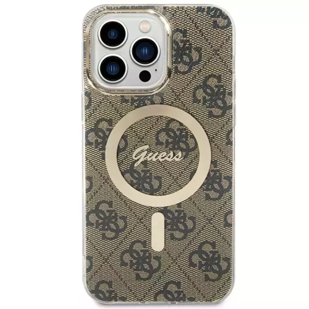 Guess IML 4G MagSafe Case for iPhone 15 Pro Max - Brown 1
