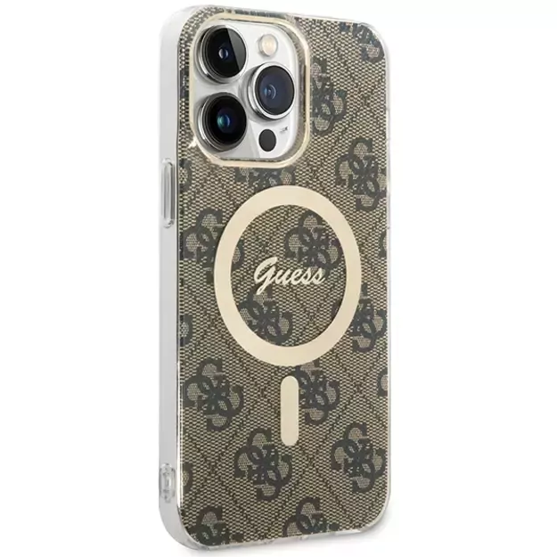 Guess IML 4G MagSafe Case for iPhone 15 Pro Max - Brown 2