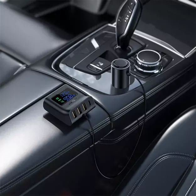 Acefast car charger 90W USB Type C / 3x USB / cigarette lighter socket, PPS, PD3.0, QC3.0, AFC, FCP charging station black (B8 black) 5