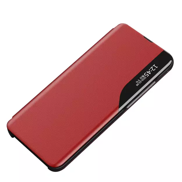 Eco Leather View Case Elegant Flip Cover with Stand Function Poco M4 Pro 5G Red 1