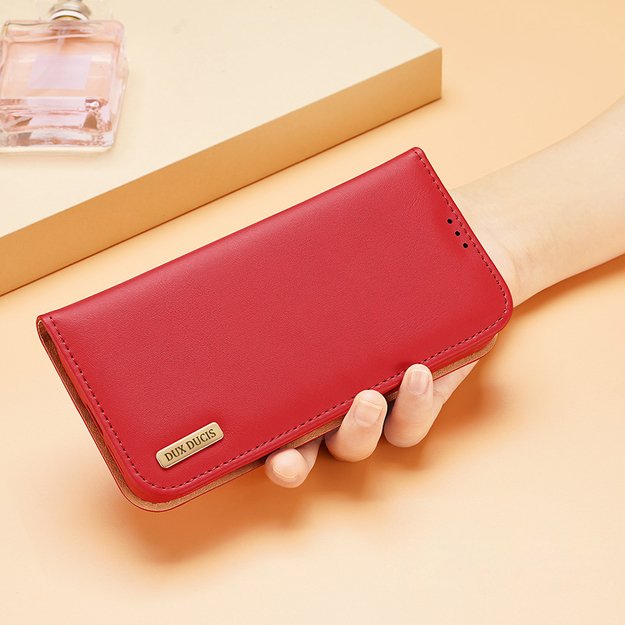 Dux Ducis Hivo Leather Flip Cover Genuine Leather Wallet For Cards And Documents Samsung Galaxy S22 + (S22 Plus) Red 32