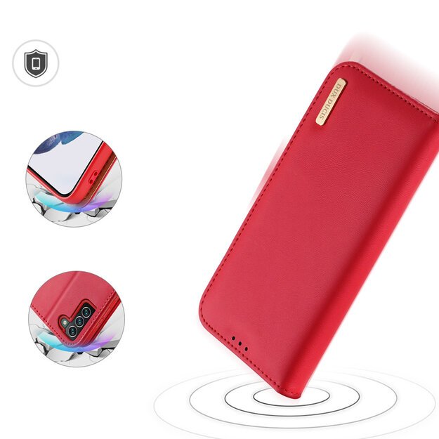 Dux Ducis Hivo Leather Flip Cover Genuine Leather Wallet For Cards And Documents Samsung Galaxy S22 + (S22 Plus) Red 24