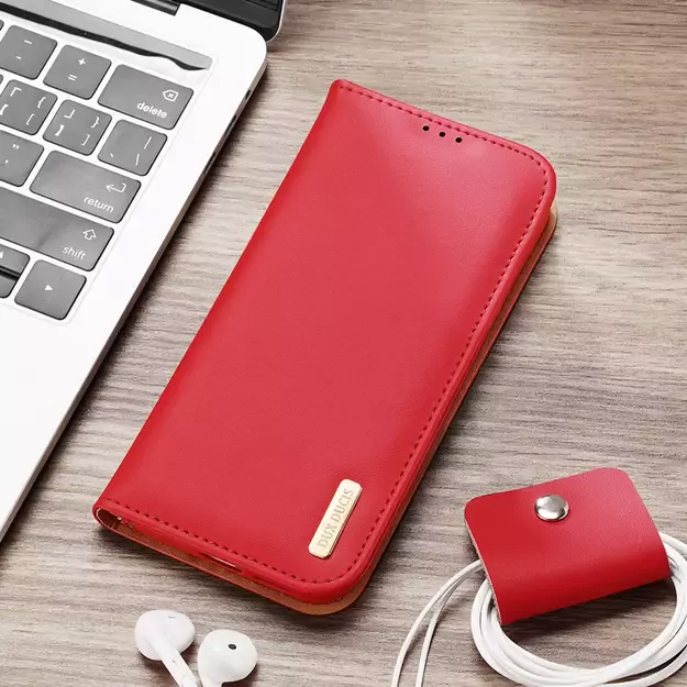 Dux Ducis Hivo Leather Flip Cover Genuine Leather Wallet For Cards And Documents Samsung Galaxy S22 + (S22 Plus) Red 7