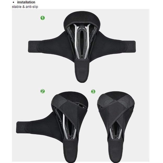Rockbros LF047-B silicone gel bicycle seat cover size L - black 7