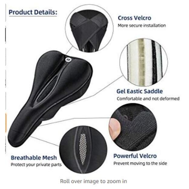 Rockbros LF047-B silicone gel bicycle seat cover size L - black 6