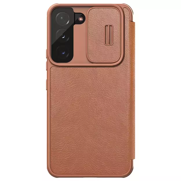 Nillkin Qin Leather Pro Case Case for Samsung Galaxy S22+ (S22 Plus) Camera Protector Holster Cover Flip Case Brown 9