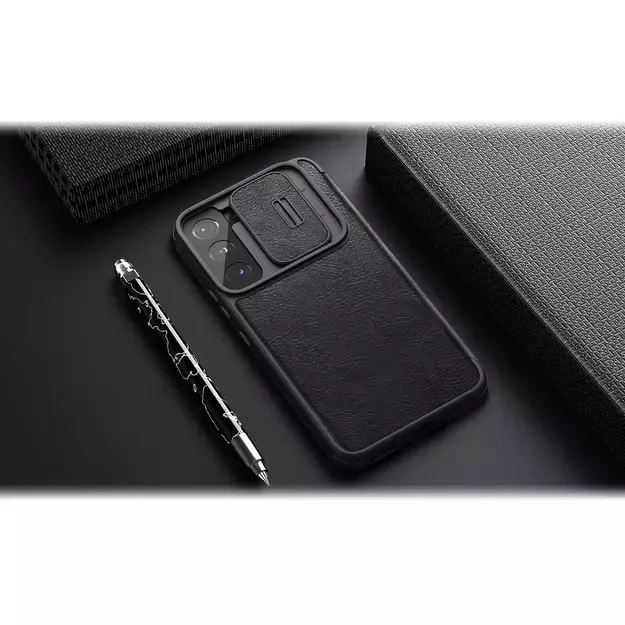 Nillkin Qin Leather Pro Case Case for Samsung Galaxy S22+ (S22 Plus) Camera Protector Holster Cover Flip Case Brown 38