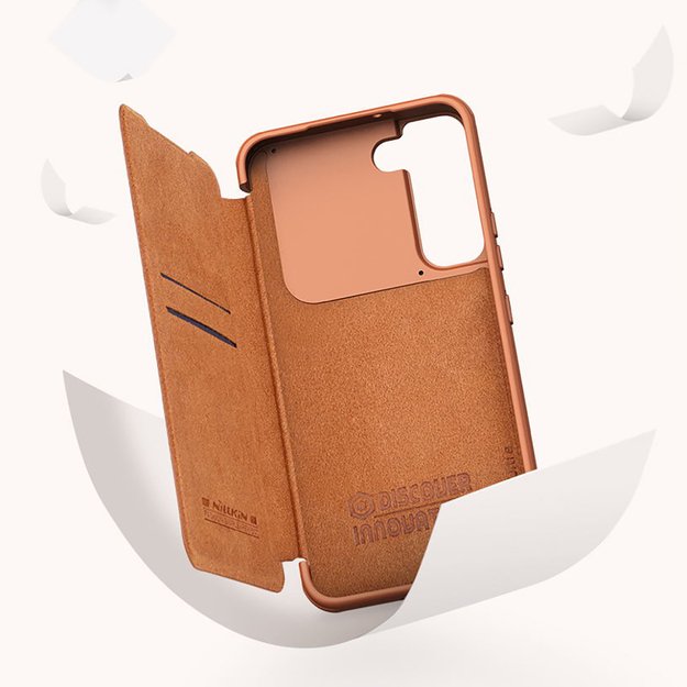 Nillkin Qin Leather Pro Case Case for Samsung Galaxy S22+ (S22 Plus) Camera Protector Holster Cover Flip Case Brown 14