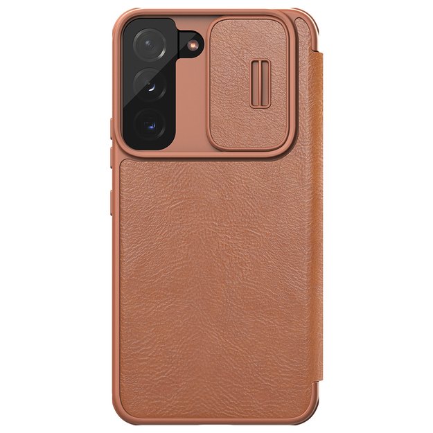 Nillkin Qin Leather Pro Case Case for Samsung Galaxy S22+ (S22 Plus) Camera Protector Holster Cover Flip Case Brown 2