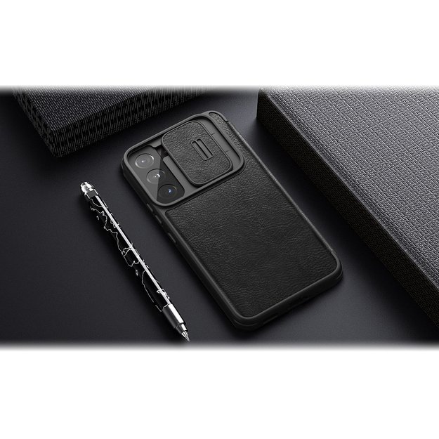 Nillkin Qin Leather Pro Case Case for Samsung Galaxy S22+ (S22 Plus) Camera Protector Holster Cover Flip Case Brown 30