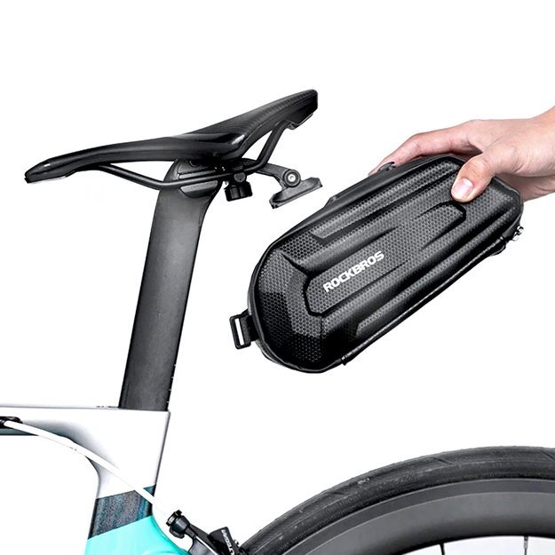Rockbros B69 bicycle saddle bag 1.8l with easy release system - black 4