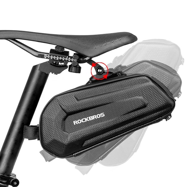Rockbros B69 bicycle saddle bag 1.8l with easy release system - black 5