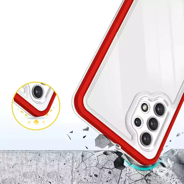 Clear 3in1 Case for Samsung Galaxy A32 5G Frame Gel Cover Red 5